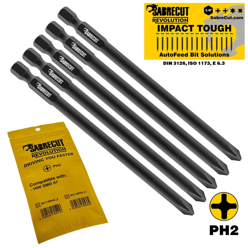 5 x SabreCut SC116PH2_5 116mm PH2 Compatible with Hilti SMD