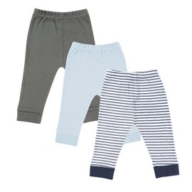 Luvable Friends Unisex Baby Cotton Pants, Navy Stripe, 6-9 Months