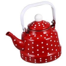 Cabilock Enamel Teapot with Filter Vintage Stovetop Kettle for Tea and Coffee Retro Design for Entertaining and High-Grade Safe Material Efficient Heat Conduction