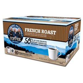 Founding Fathers Coffee Single Serve Pods for Keurig 2.0 K-Cup Brewers, French Roast, Dark Roast Coffee Intensely Bold and Smokey, 80 Count