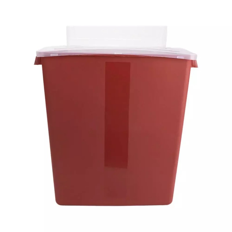 Rubbermaid 메데겐 샤프 컨테이너 3갤런 빨간색/검정색 큰 비틀림 경로 뚜껑