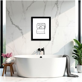 Funny Bathroom Wall Art, Bad Smell Funny Toilet Print Picture, Humorous Bathroom Wall Decor, Modern Minimalistic Home Decorations (Framed,10L x 8W)