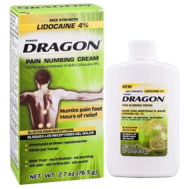 El Alivio Del Dolor Dragon Lidocaína Crema, Blanco, 2,7 Onza