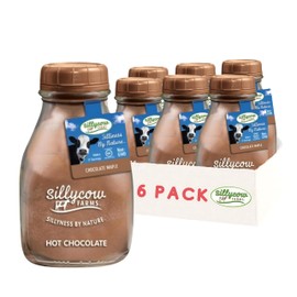 Sillycow Farms Maple Hot Chocolate Mix | Rich Chocolate Delight | Gluten-Free, Non-GMO| Dairy-Free Indulgence with Pure Cocoa Powder & Maple Flavor | Reusable 16.9 oz Glass Bottle (Pack of 6)