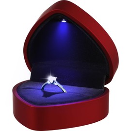 LED Ring Box Heart Shape Ring Box Jewellery Boxes Gift Box for Wedding Engagement Ring Valentine's Day