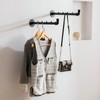 Industrial Wall Pipe Clothes Bar - Heavy Duty Metal Coat