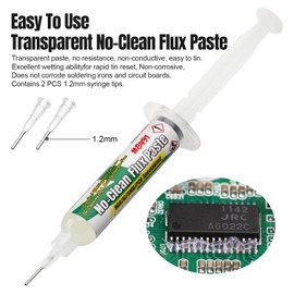 BEEYUIHF No-Clean Electronic Flux, High Activity Solder Flux Paste, SMD Soldering Flux for Electronics, 10 mL Syringe Electrical Flux for BGA/LED/PCB/CPU/IC #8491