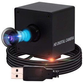 IEights 13mp Wide Angle USB Camera with Microphone for Computer 100degree No Distortion Lens Webcam Mini UVC USB2.0 PC Camera Industrial Video Audio USB with Camera for Raspberry Pi Laptop Android