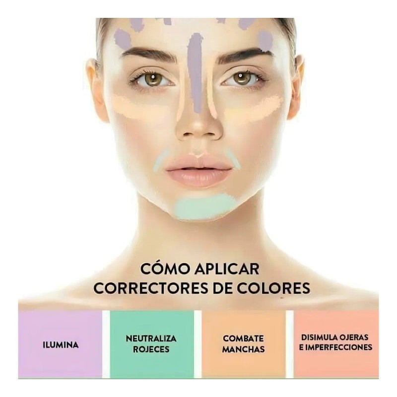 Paleta Correctores Universo en Linea 15 Tonos Crema Larga Duración