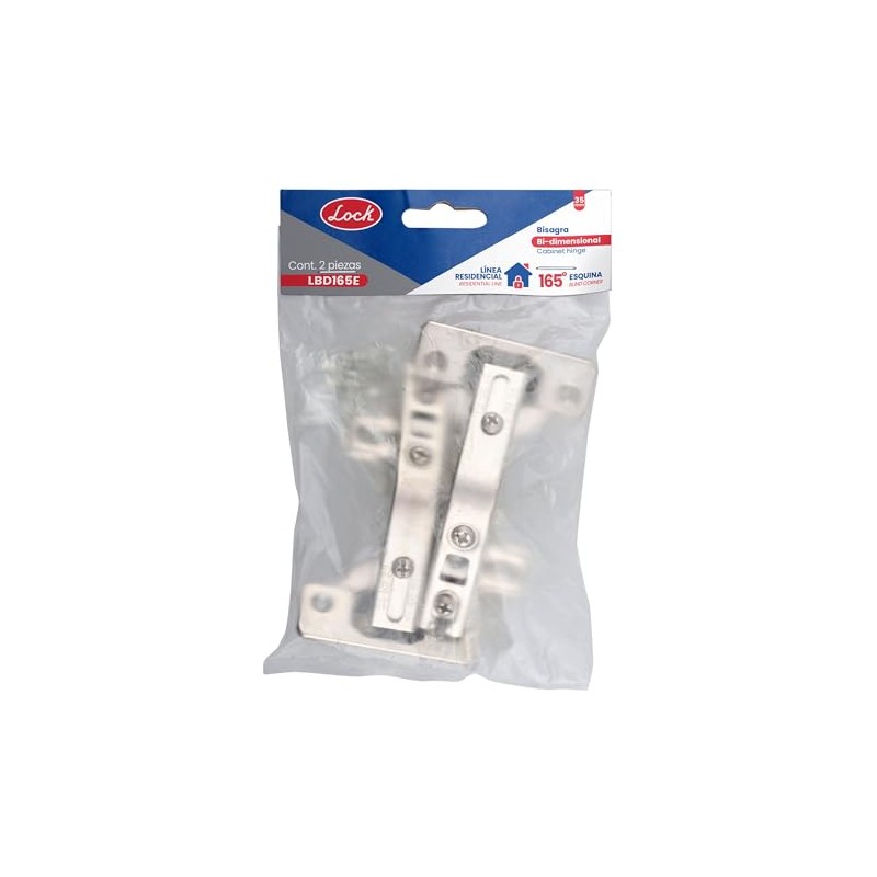 Lock LBD165E Bisagra esquina bidimensional 165°, 35 mm
