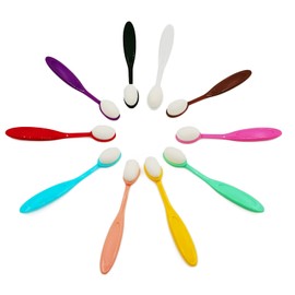 10 Pieces Colourful Makeup Brush Set, Colourful Brushes, White Makeup Brushes, Make Up Blending Brushes, Brushes for Professional Painting and Makeup (10 Colours)