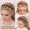 HFZRZFH Professional 2-Pack Weave Bangs Headband Set for Women -