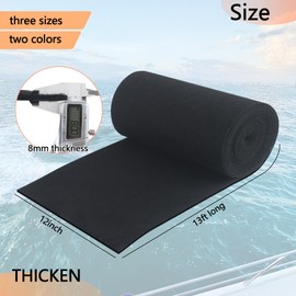 Boat Trailer Bunk Carpet 13ft x 12in Black Marine Grade Carpets Boat Bunk Carpets for Boat Trailers 25oz Thick Carpet Covers for Life Runners, Jet Ski Ramps - Black