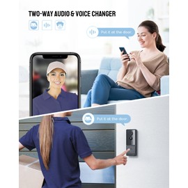 Aoresac Doorbell Camera Wireless with Chime,2K FHD No Subscription Front Door Bell Cameras with Human Detection, Night Vision, 2 Way Audio, IP65 Waterproof, 2.4G WiFi, Battery Powered