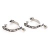 EIMSOAH 2PCS Silver Stainless Steel Horse Spurs, with Pattern, Cowboy