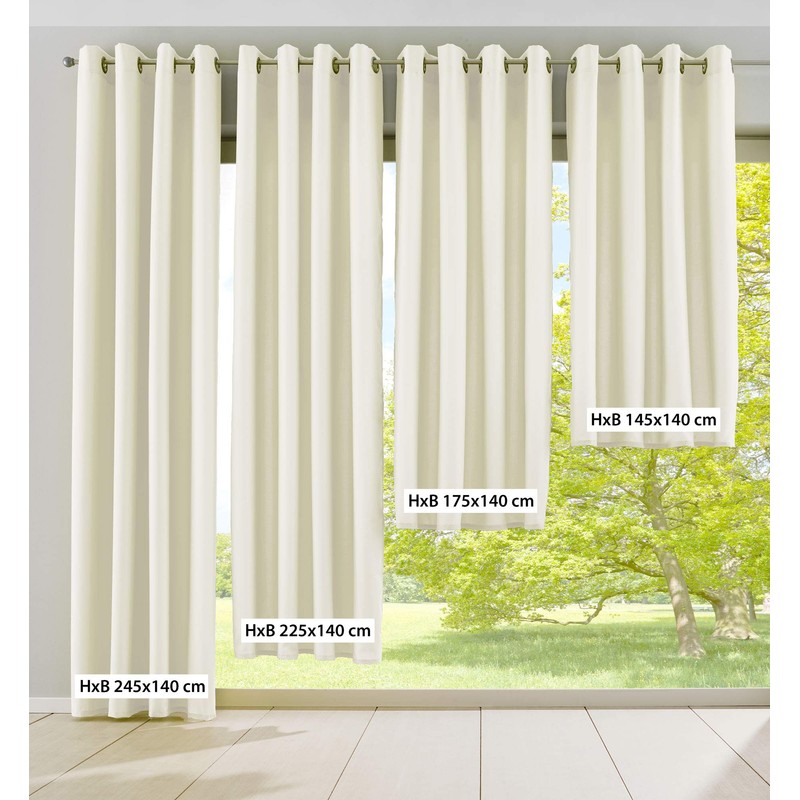 Palermo 10000265 Opaque Curtain Matt Translucent with Eyelets and Tie