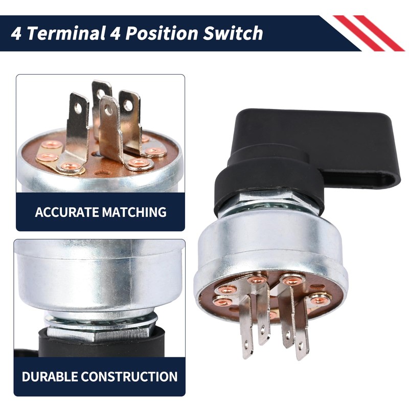 Promrmr 4 Terminal 4 Position Switch Includes Handle & Dust