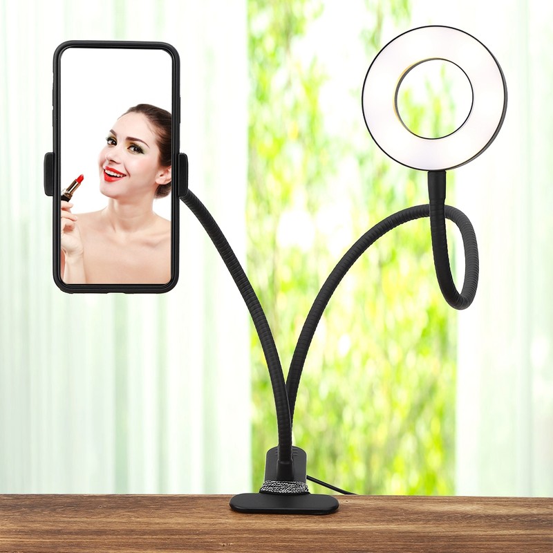 USB Powered Adjustable LED Fill Light Photography Light Phone Bracket
