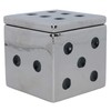 AB Tools Ceramic Dice Box Mirrored Silver Storage Trinket Jewellery