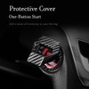 Middrivr Engine Start/Stop Button Cover, Carbon Fiber Zinc Alloy Car