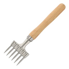 Ice Pick with Wooden Handle, 9 Inch x 2.4 Inch 6 Fork Silver Stainless Steel Ice Crusher for Ice Breaking at Home and Bar (6 Fork)