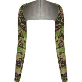 Plus Nao Arm Cover, Bolero Type, Unisex, Unisex, Unisex, Single Item, Plain, Camouflage, Square, Sports, Non-Slip, Thin, Camouflage × Green