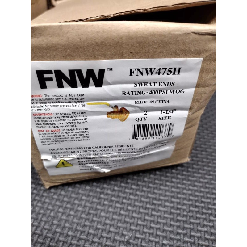 FNW Figure 475 Ball Valve Full Port Sweat 400# Brass