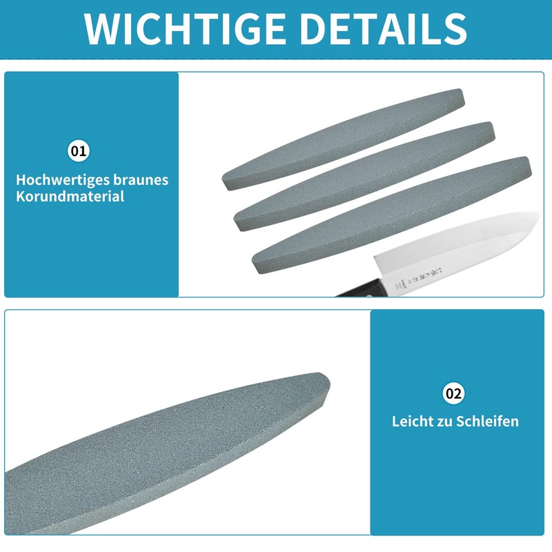 Scythe Whetstone 225 mm Oval Whetstone for Scythe, Lawn Mower,