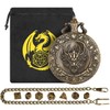 Mini DND Dice Set, with Steampunk Dragon Head Pocket Watch