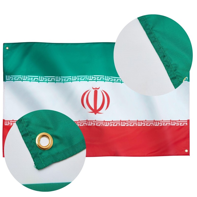Runesol Iran Flag, 91x152cm, 3ft x 5ft, 4 Grommets, Eyelet