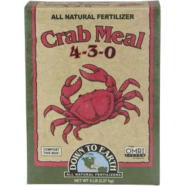 Down to Earth Organic Crab Meal Fertilizer Mix 4-3-0, 5 lb 5 Pound - New, Garden