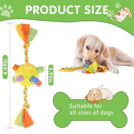 Snuffle Ball for Dog Medium Interactive Pet Sniffle Toy Ball with Bite Resistant Rope,Puzzle Interactive Large Dog Toys Training Slow Food,Relieve Boredom Cloth Strip Snuffle Ball for Small Dog
