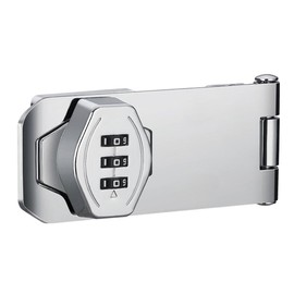 Mechanical Password Combination Rotary Hasp Latch Lock, 10.2 cm, Keyless Door Security Slide Latch for Doors, Cabinets (Silver)