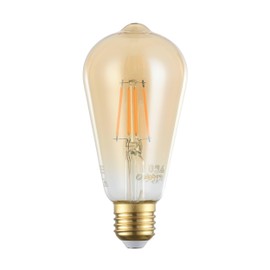 EGLO connect.z Smart Home Kit 2 x E27 ST64 LED Bulbs with Remote Control, ZigBee, App and Voice Control Alexa, Dimmable, 2 Vintage Bulbs Amber, 500 Lumens, 5.5 Watt Each, Warm White