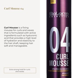 SALERM - Curly Hair Mousse - Pro Line Curl Mousse - 405 ml - More Defined and Flexible Curls - Extra Strong Hold - Anti-Humidity Effect - Color Protection