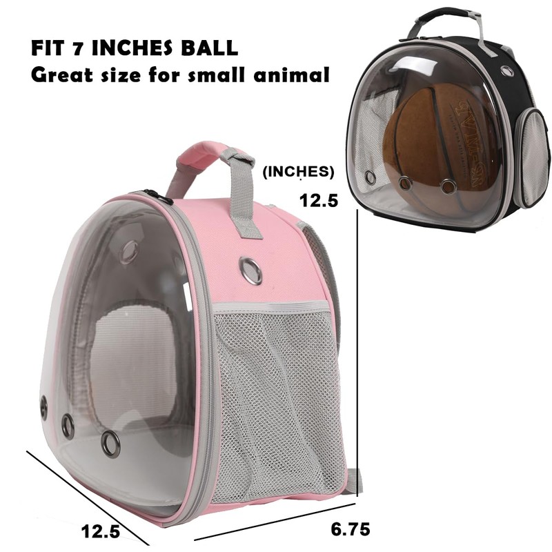 Hamster Backpack Carrier, Bearded Dragon Carrier Backpack with Clear Bubble
