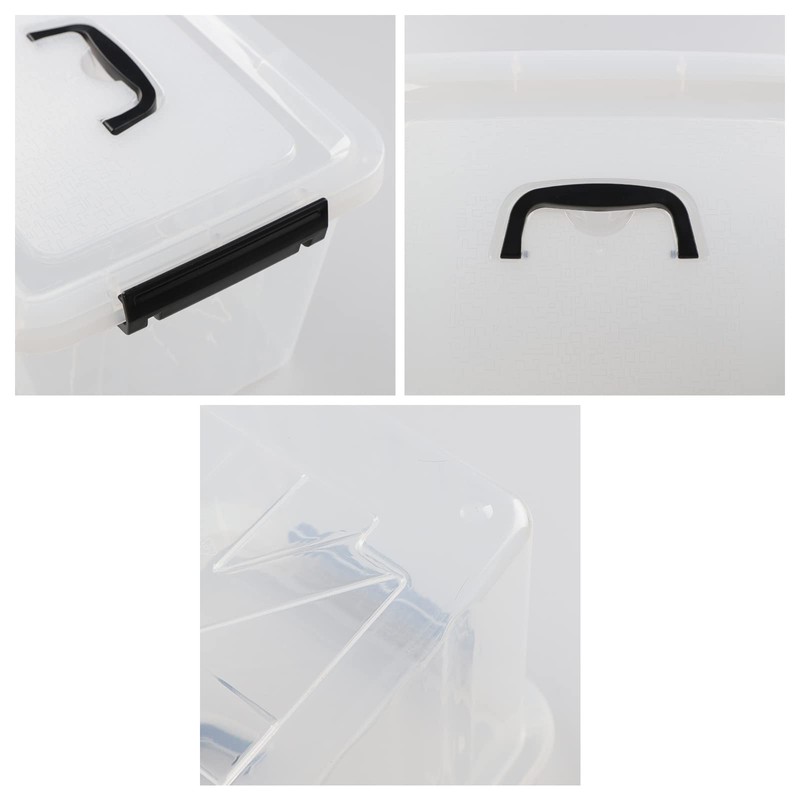 Saedy 12 Quart Latching Storage Box, 6 Pack, Plastic Storage