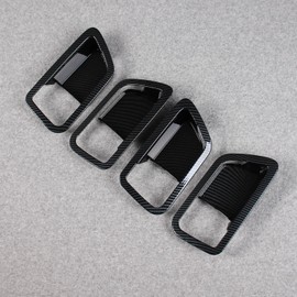 RQING for Toyota Tundra 2022 2023 2024 2025 Interior Door Handle Bowl Cover Trims Carbon Fiber Pattern