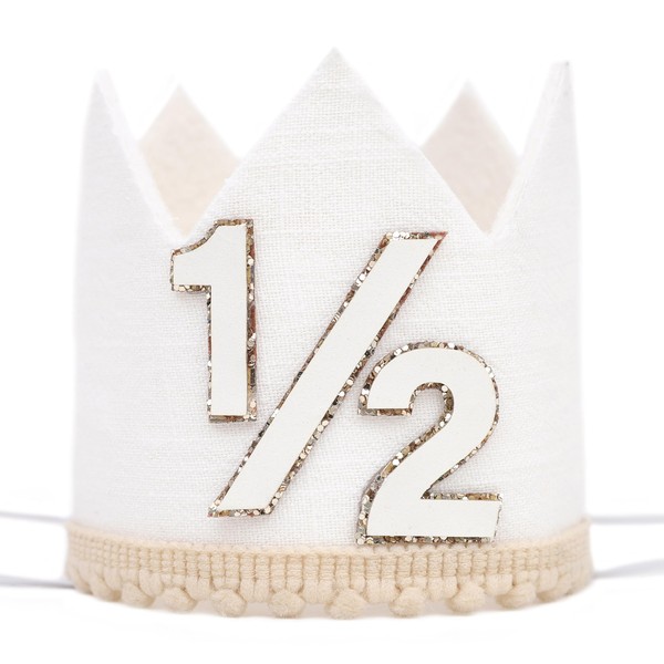 Agvgaza Simple Half Birthday Party Crown - Classic 1/2 Birthday
