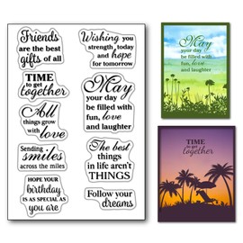 Arbuya - Sellos transparentes para hacer tarjetas, bendición, versos de silicona, refranes de cumpleaños, sellos de goma para etiquetas de regalo, manualidades de papel, decoración de álbumes de