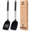 BUNDLEPRO Pack of 2 Silicone Solid Turner, Non Stick Slotted