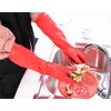 YSLON Rubber Cleaning Gloves Kitchen Dishwashing Glove 3-Pairs,Waterproof Reuseable. (Red,