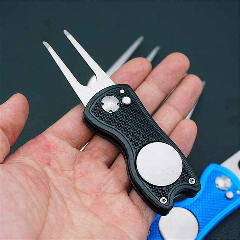 FINGER TEN Golf Divot Repair Tool Switchblade with Ball Marker