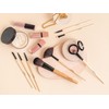 Set profesional de 24 piezas brochas para maquillaje (Madera Original)