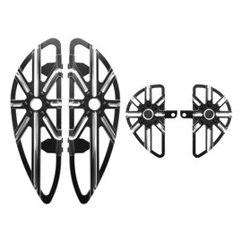 HDBUBALUS Motorcycle Footboards Driver Passenger Floorboards CNC Wide Footpegs Set Foot Pegs Board Pedal Fit for Harley Touring Softail Road Glide Dyna FLD 2 Pairs