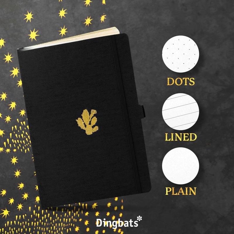 Dingbats* - Pro B5 Lined Large Notebook - Black Textile