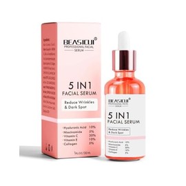 Suero de vitamina C para la cara, suero facial antienvejecimiento con vitamina C, ácido hialurónico, vitamina E, suero radiante para manchas oscuras, 