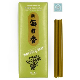 Nippon Kodo Morning Star Japanese Pine Incense - 200 Stick Box with Ceramic Holder