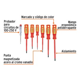 Juego De 6 Desarmadores Dielectricos Truper 14196