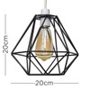 MiniSun Retro Style Black Metal Basket Cage Ceiling Pendant Light